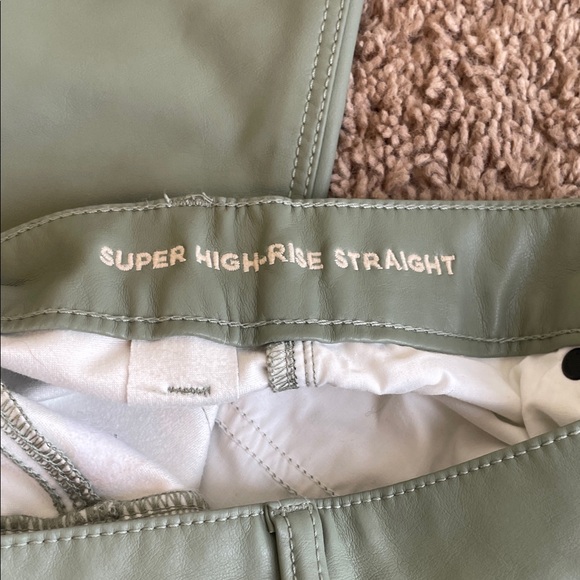 American Eagle Super High Rise Straight Faux Leather pants - Picture 3 of 4